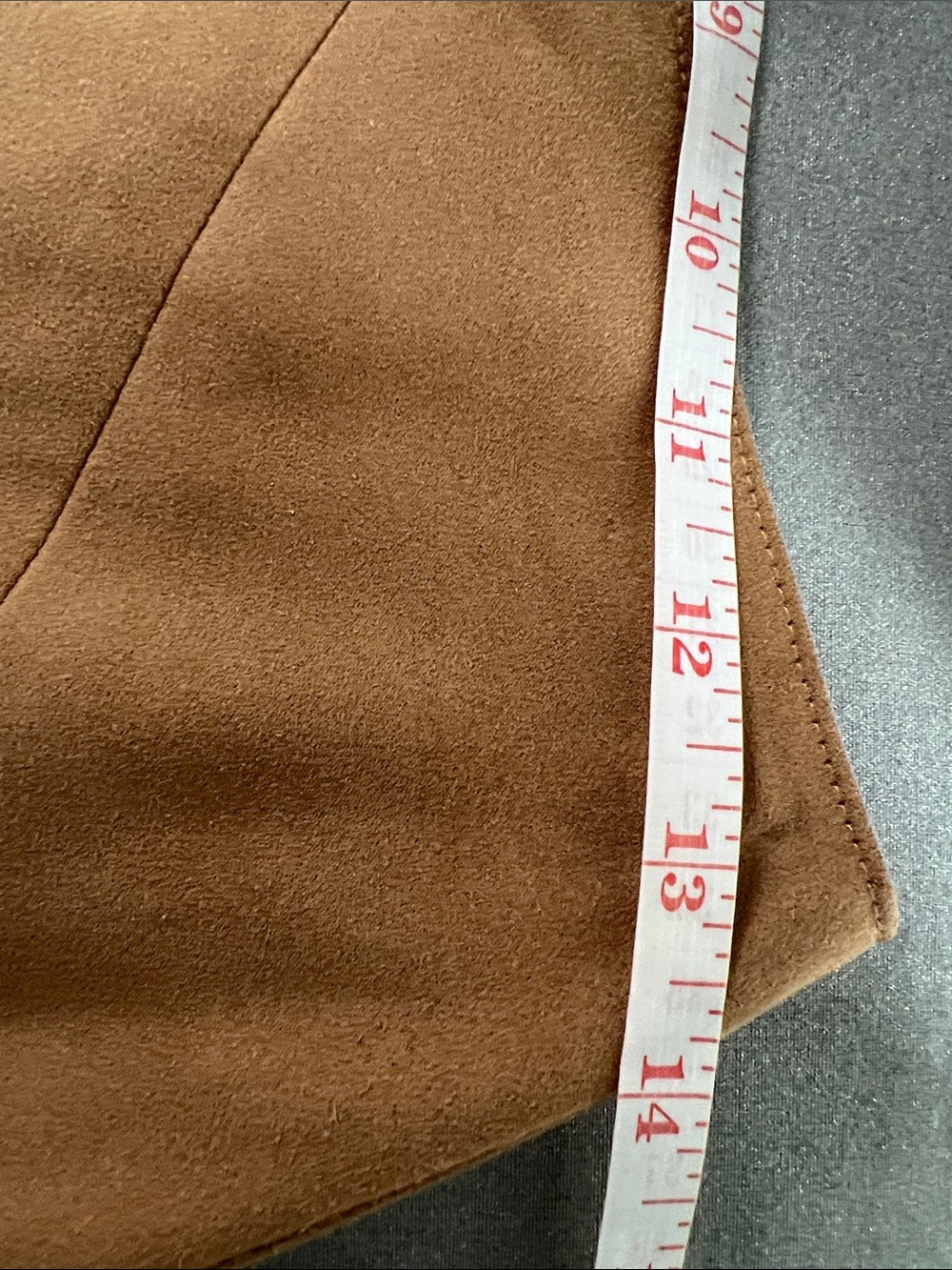 Talbots | Petites Camel Brown A-Line Faux Suede Skirt Size 4 - Picture 15 of 16